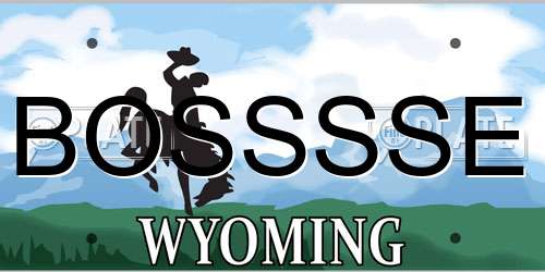BOSSSSE Wyoming License Plate