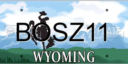 BOSZ11 Wyoming License Plate
