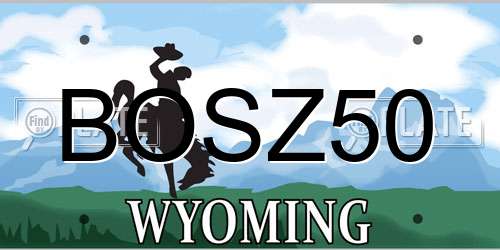 BOSZ50 Wyoming License Plate
