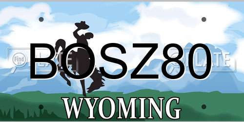BOSZ80 Wyoming License Plate