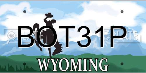 BOT31P Wyoming License Plate