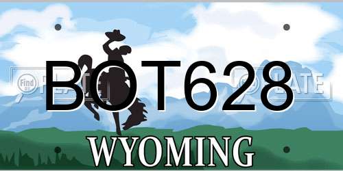 BOT628 Wyoming License Plate