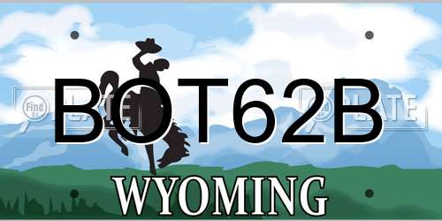 BOT62B Wyoming License Plate