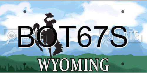 BOT67S Wyoming License Plate
