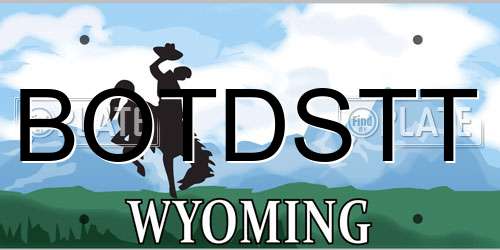 BOTDSTT Wyoming License Plate