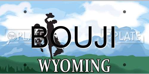 BOUJI Wyoming License Plate