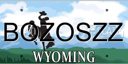 BOZOSZZ Wyoming License Plate