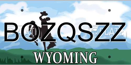 BOZQSZZ Wyoming License Plate
