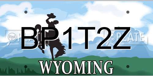 BP1T2Z Wyoming License Plate