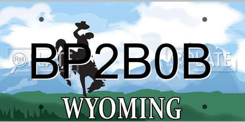 BP2B0B Wyoming License Plate