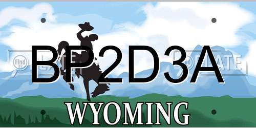 BP2D3A Wyoming License Plate