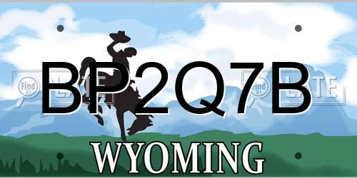 BP2Q7B Wyoming License Plate