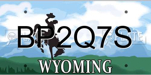 BP2Q7S Wyoming License Plate