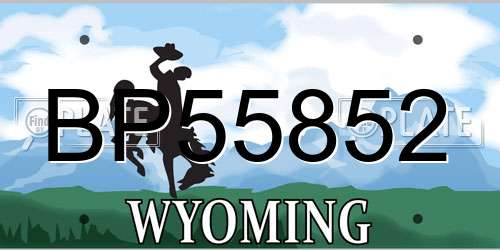 BP55852 Wyoming License Plate