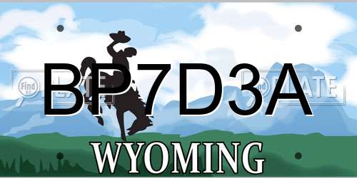 BP7D3A Wyoming License Plate