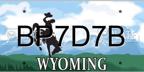 BP7D7B Wyoming License Plate