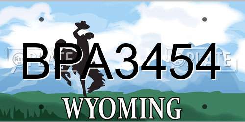 BPA3454 Wyoming License Plate