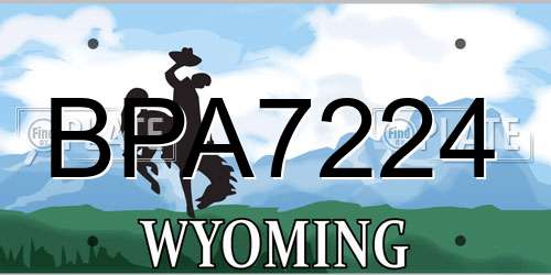 BPA7224 Wyoming License Plate