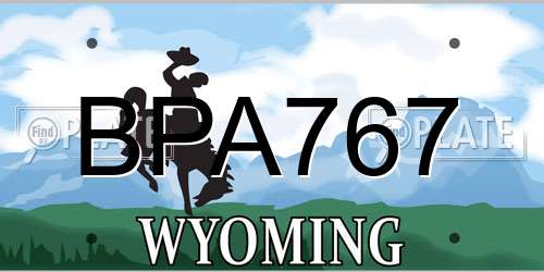 BPA767 Wyoming License Plate