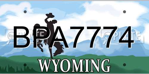 BPA7774 Wyoming License Plate