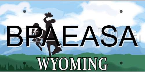 BPAEASA Wyoming License Plate