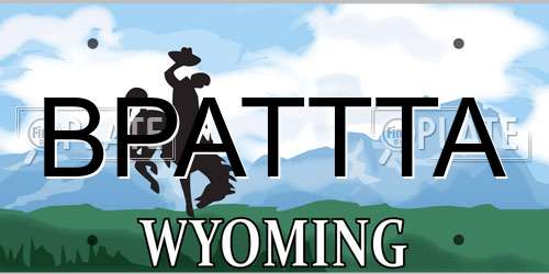 BPATTTA Wyoming License Plate
