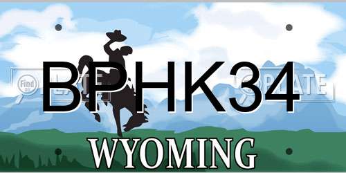 BPHK34 Wyoming License Plate