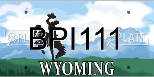 BPI111 Wyoming License Plate