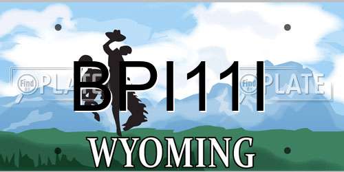 BPI11I Wyoming License Plate