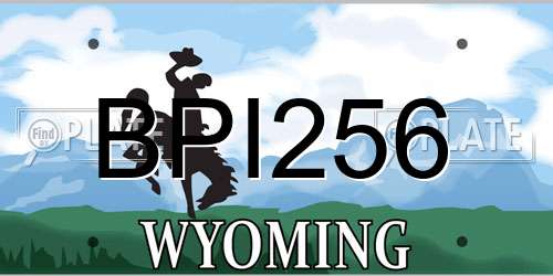 BPI256 Wyoming License Plate