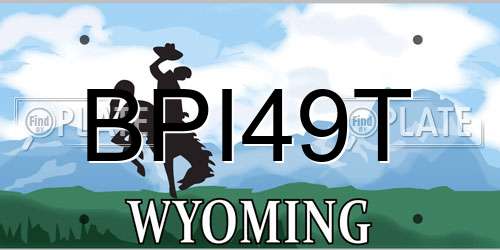 BPI49T Wyoming License Plate
