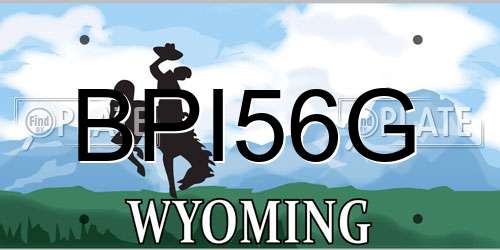 BPI56G Wyoming License Plate