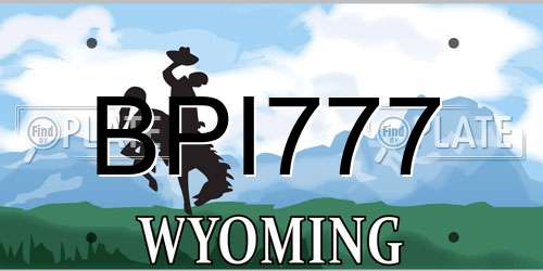 BPI777 Wyoming License Plate