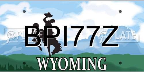 BPI77Z Wyoming License Plate