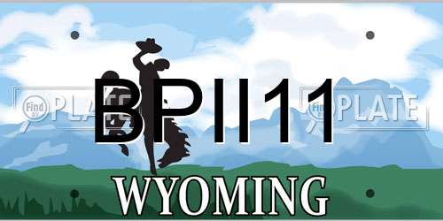 BPII11 Wyoming License Plate