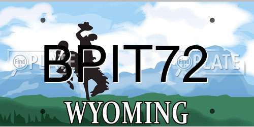BPIT72 Wyoming License Plate