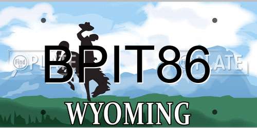 BPIT86 Wyoming License Plate