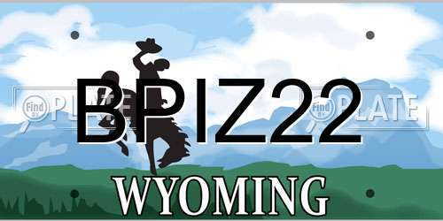 BPIZ22 Wyoming License Plate