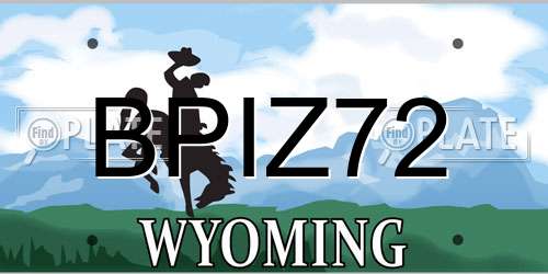 BPIZ72 Wyoming License Plate