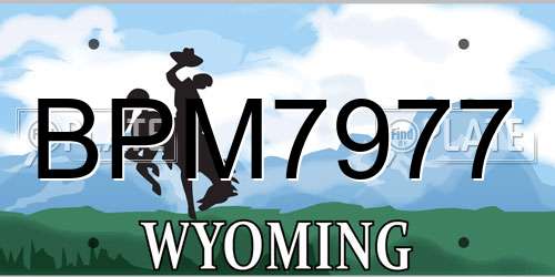 BPM7977 Wyoming License Plate