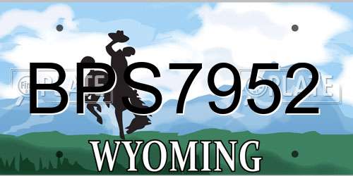 BPS7952 Wyoming License Plate