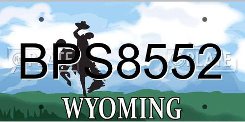 BPS8552 Wyoming License Plate