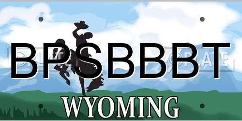 BPSBBBT Wyoming License Plate