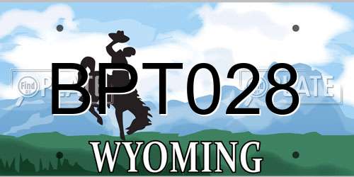 BPT028 Wyoming License Plate