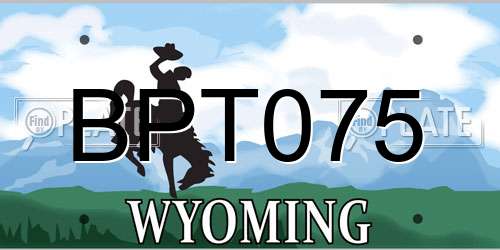 BPT075 Wyoming License Plate