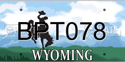 BPT078 Wyoming License Plate
