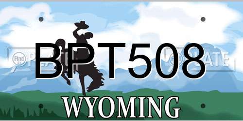 BPT508 Wyoming License Plate