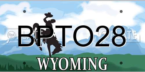 BPTO28 Wyoming License Plate