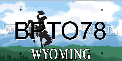 BPTO78 Wyoming License Plate