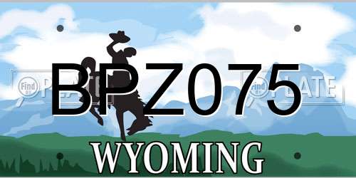 BPZ075 Wyoming License Plate